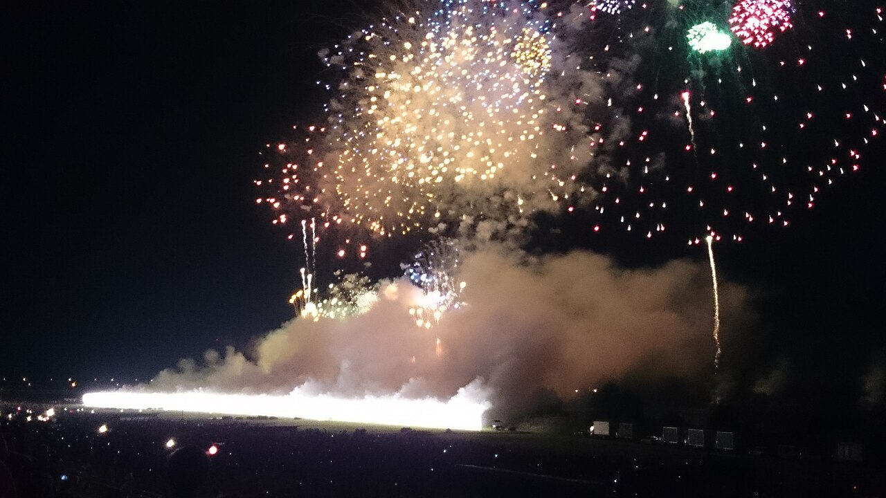 Ashikaga Fireworks Festival fireworks over Ashikaga, Japan