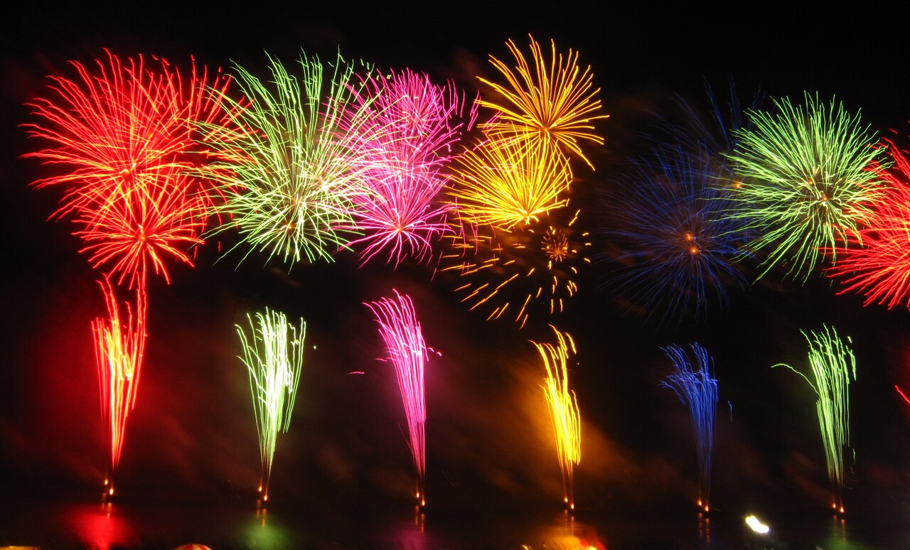 367th Chikugogawa Fireworks Festival fireworks over Kurume, Japan