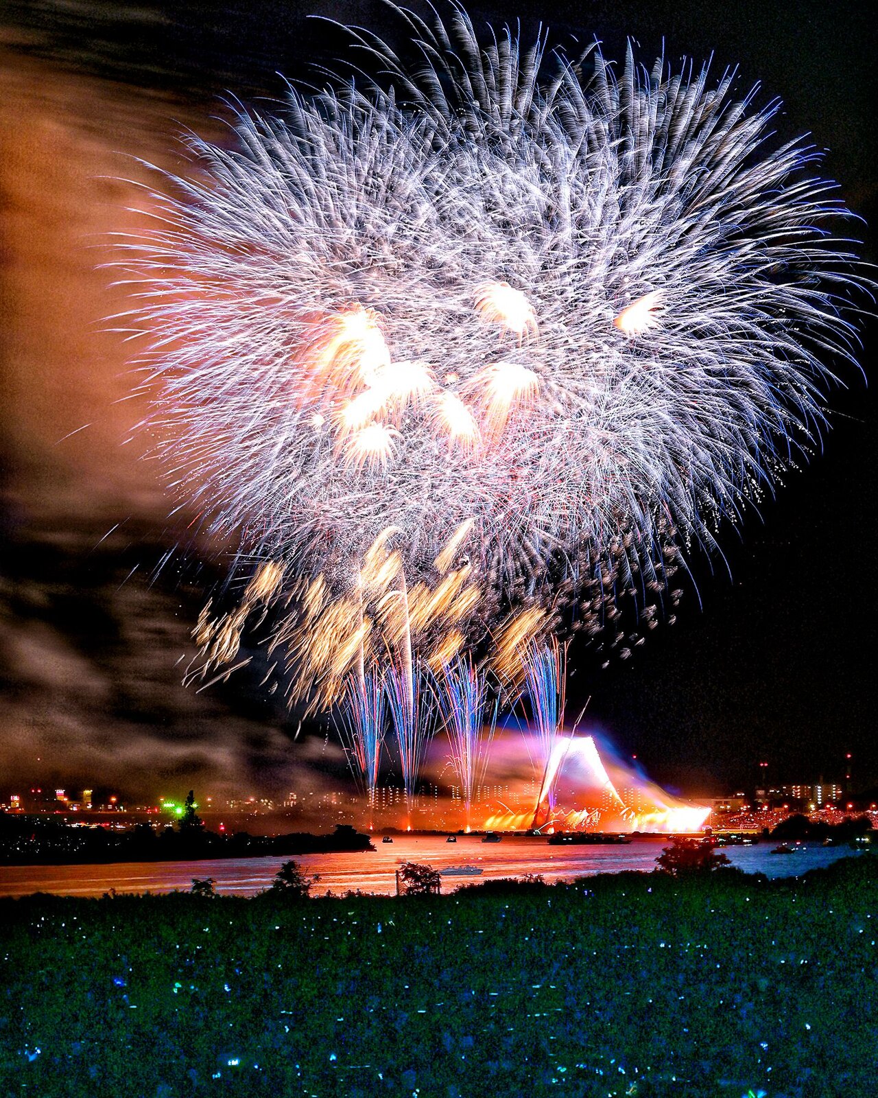 Edogawa City Fireworks Festival fireworks over Edogawa City, Japan